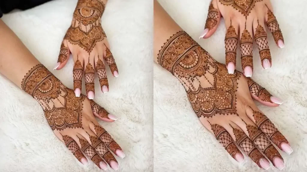 Laced Bracelet Mehndi with Ring